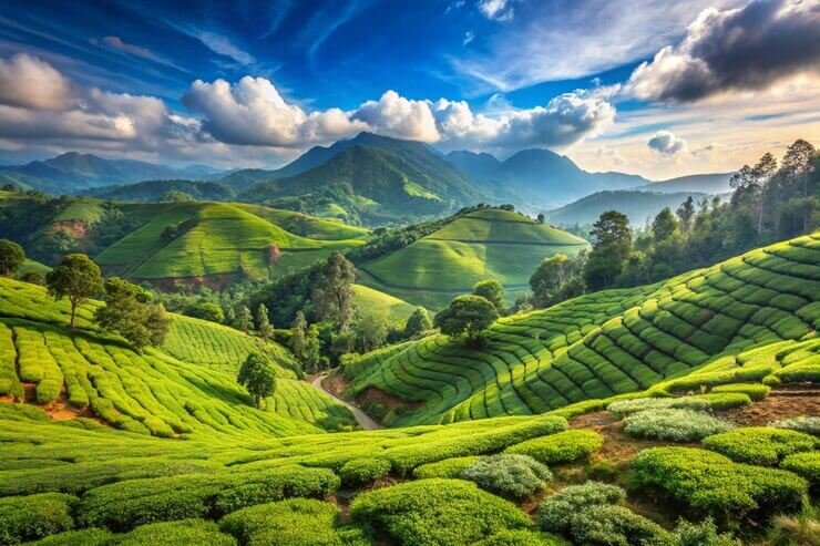 Green plantation landscape